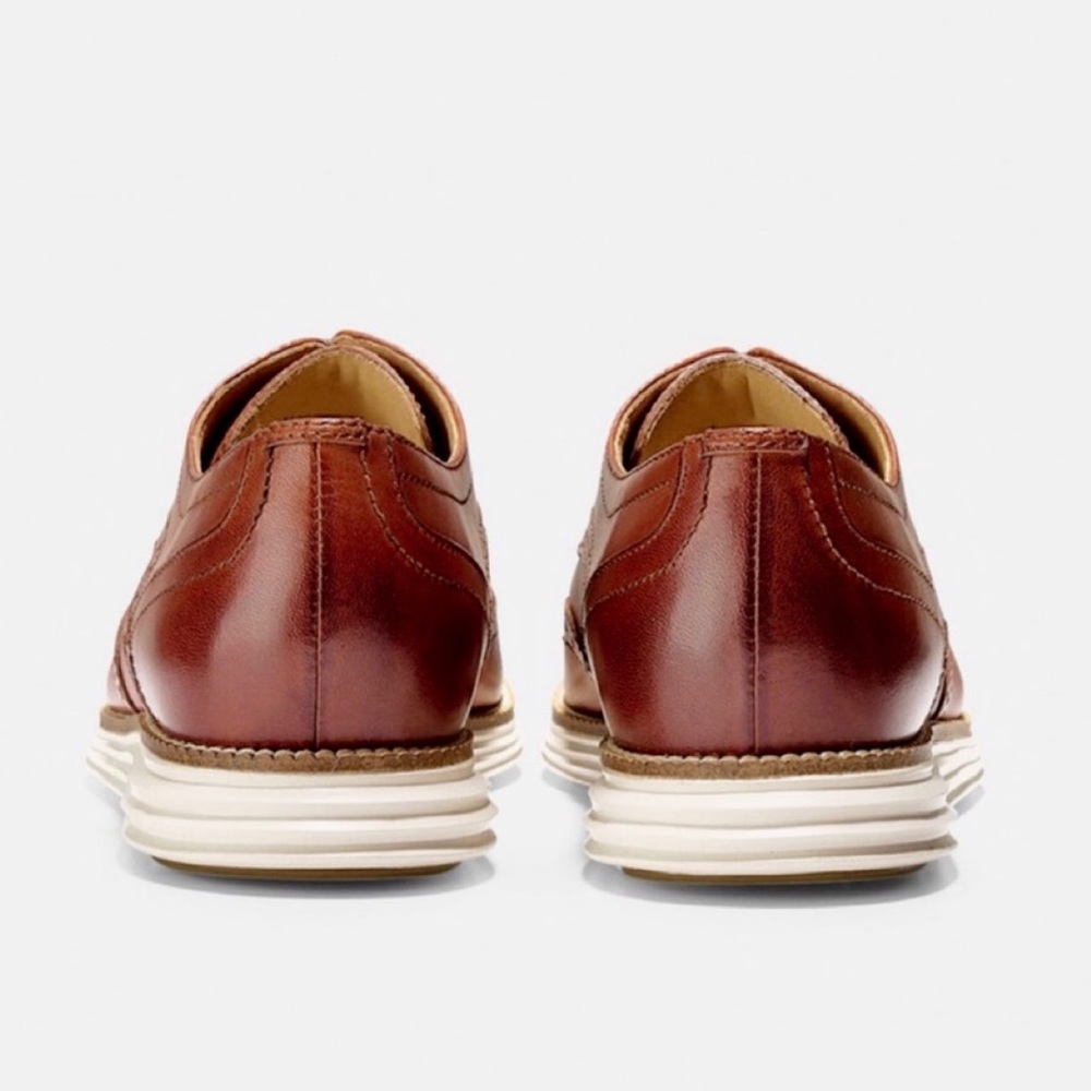 Cole Haan Original Grand Wingtip Oxford Shoes In Woodbury/Ivory NWT - Picture 4 of 13